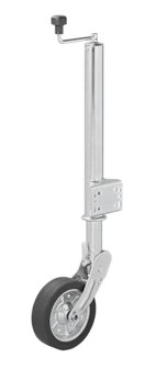 Roue jockey 570/60 mm avec grande jante metallique et pneu en caoutchouc 220 x 65 mm, repliable 500 kg