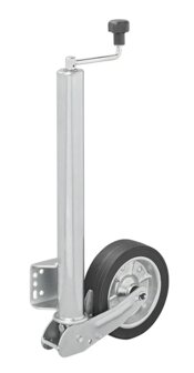 Roue jockey 570/60 mm avec grande jante metallique et pneu en caoutchouc 220 x 65 mm, repliable 500 kg