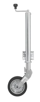 Roue jockey 570/60 mm avec grande jante metallique et pneu en caoutchouc 220 x 65 mm, repliable 500 kg