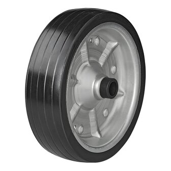 Bande de roue jockey avec grande jante metallique et pneu en caoutchouc 220 x 65 mm, 500 kg