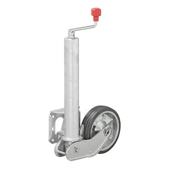 Roue jockey 60 mm jante metal avec bandage caoutchouc 200 x 50 mm repliable