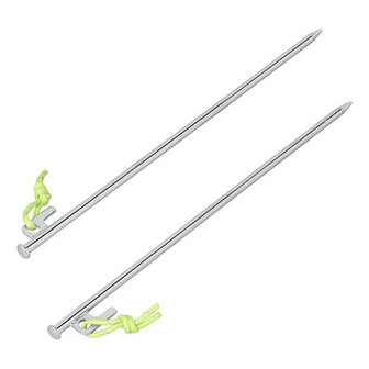 Piquet de roche 40 cm en acier galvanise avec crochet en P Heavy Duty &ndash; set de 6 pieces