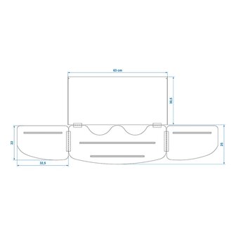 Paravent de cuisson 3 pieces en acier pliable avec plaque de base 63 x 30,5 x 25 cm
