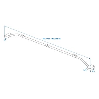 Arceau en metal extensible 152&ndash;220 cm pour bache de remorque