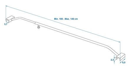 Arceau en aluminium extensible 108&ndash;146 cm pour bache de remorque