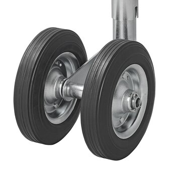 Roue jockey double 48 mm avec pneus pleins en caoutchouc naturel 200 x 50 mm