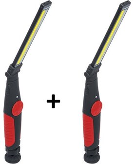 Baladeuse pliable a accu COB-LED 5W x2 stuks