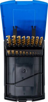 Jeu de forets HSS-G traitement au nitrure de titane 1 - 10 mm 19 pieces