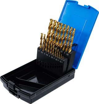 Jeu de forets HSS-G traitement au nitrure de titane 1 - 10 mm 19 pieces