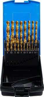 Jeu de forets HSS-G traitement au nitrure de titane 1 - 10 mm 19 pieces