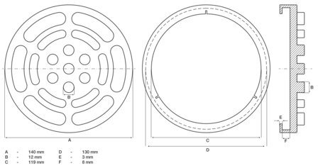 Plateau en caoutchouc pour pont elevateur diametre 140 mm
