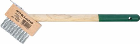 Brosse metallique a joints pour mauvaises herbes manche court avec grattoir 300 mm