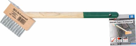 Brosse metallique a joints pour mauvaises herbes manche court avec grattoir 300 mm