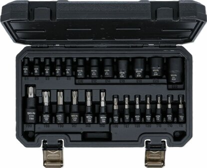 Jeu de douilles a embouts / de cle a douille (1/4), (3/8), (1/2) Profil E/profil T (pour Torx)/Profil E 25 pieces