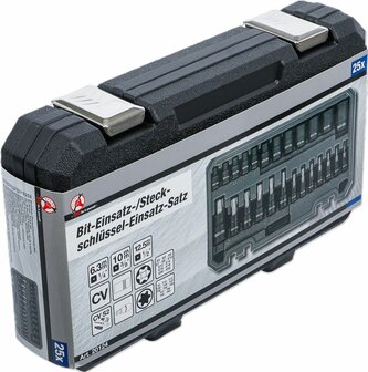 Jeu de douilles a embouts / de cle a douille (1/4), (3/8), (1/2) Profil E/profil T (pour Torx)/Profil E 25 pieces