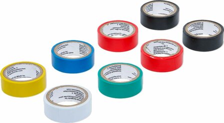 Set de rubans adhesifs colores 18 mm x 3 m, 8 pieces