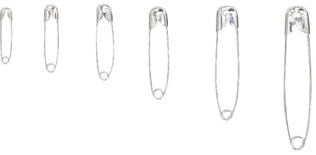 Assortiment d'epingles de surete 22 - 55 mm 6 tailles 250 pcs