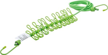 Corde a linge flexible 1,9 - 2,4 m avec 10 clips
