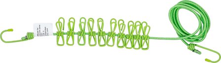 Corde a linge flexible 1,9 - 2,4 m avec 10 clips