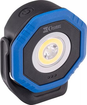 Projecteur de poche avec recharge sans fil, COB-LED Twin Beam 2-en-1