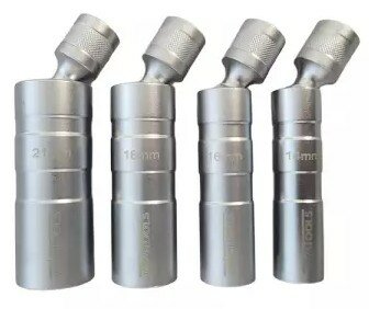 Jeu de douilles magnetiques flexibles pour bougies d'allumage 3/8 4 pieces