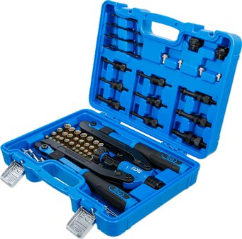 Jeu de pinces a riveter bras long pour rivets borgnes et ecrous-rivets