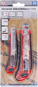 Jeu de cutters a lames universelle Largeur de lame 9 / 18 mm 2 pieces