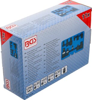 Jeu d'adaptateurs et d'articulations a billes pour cle a choc (1/4) / (3/8) / (1/2) 11 pieces