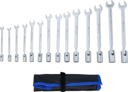 Jeu de cles mixtes avec cote polygonal flexible 8-22 mm 14 pcs
