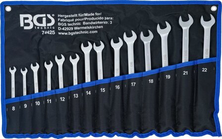 Jeu de cles mixtes avec cote polygonal flexible 8-22 mm 14 pcs