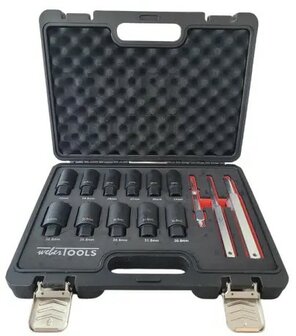 Jeu de demontage d'ecrous antivol de roue 14 pieces
