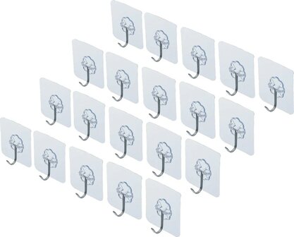 Jeu de crochets adhesifs transparent autocollants 20 pcs
