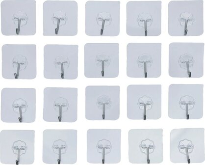 Jeu de crochets adhesifs transparent autocollants 20 pcs
