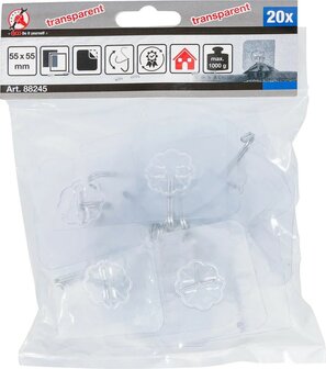 Jeu de crochets adhesifs transparent autocollants 20 pcs