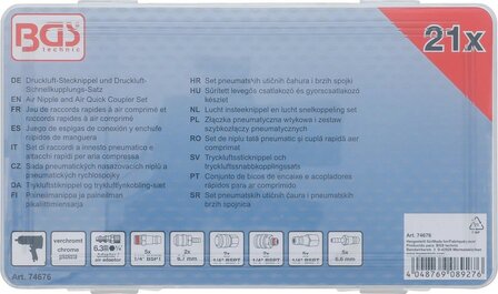 Jeu de raccords rapides a air comprime et raccords rapides a air comprime 21 pcs
