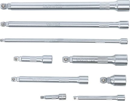Jeu de rallonges basculants 6,3 mm (1/4) / 10 mm (3/8) / 12,5 mm (1/2) 9 pieces