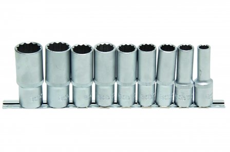 Ensemble Deep Socket 9 pieces, 12-pt., 1/2