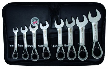 Ensemble de cles combinaison de 8 pieces avec cliquet reversible, 8 19 mm