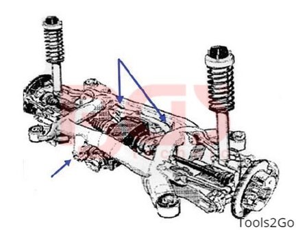 Jeu d&rsquo;outils pour montage et demontage Silentblocs pour BMW E38, E39 7 pieces