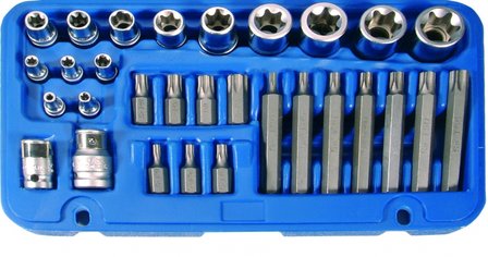 Jeu de Douilles profil E / profil T (pour Torx) 30 pieces