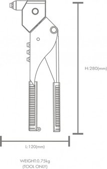 Pince a riveter 360&deg; pour rivets