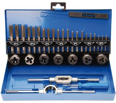 Jeu de tarauds M3 - M12 32 pieces