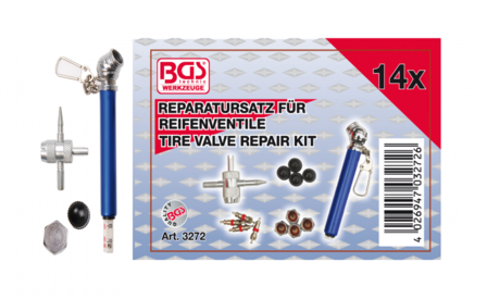 Kit de reparation pour valves de pneus 14 pieces