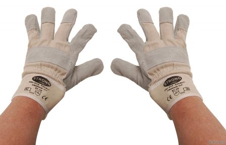 Gants de travail cuir, rembourres taille 10,5