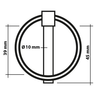 Goupille de verrouillage 10mm avec anneau