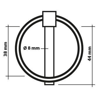 Goupille de verrouillage 8mm avec anneau