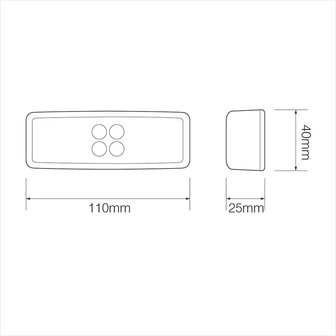 Feu de gabarit 12/24V rouge 110x40mm LED