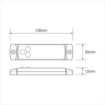 Feu de gabarit 12/24V rouge 126x30mm LED