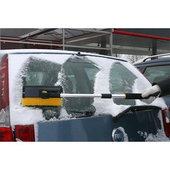 Brosse a neige avec raclette a vitres et grattoir a glace + manche telescopique