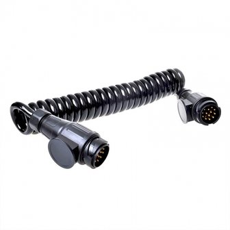 Cable spirale 3,5 m 13 conducteurs avec 2 fiches 13 broches PVC